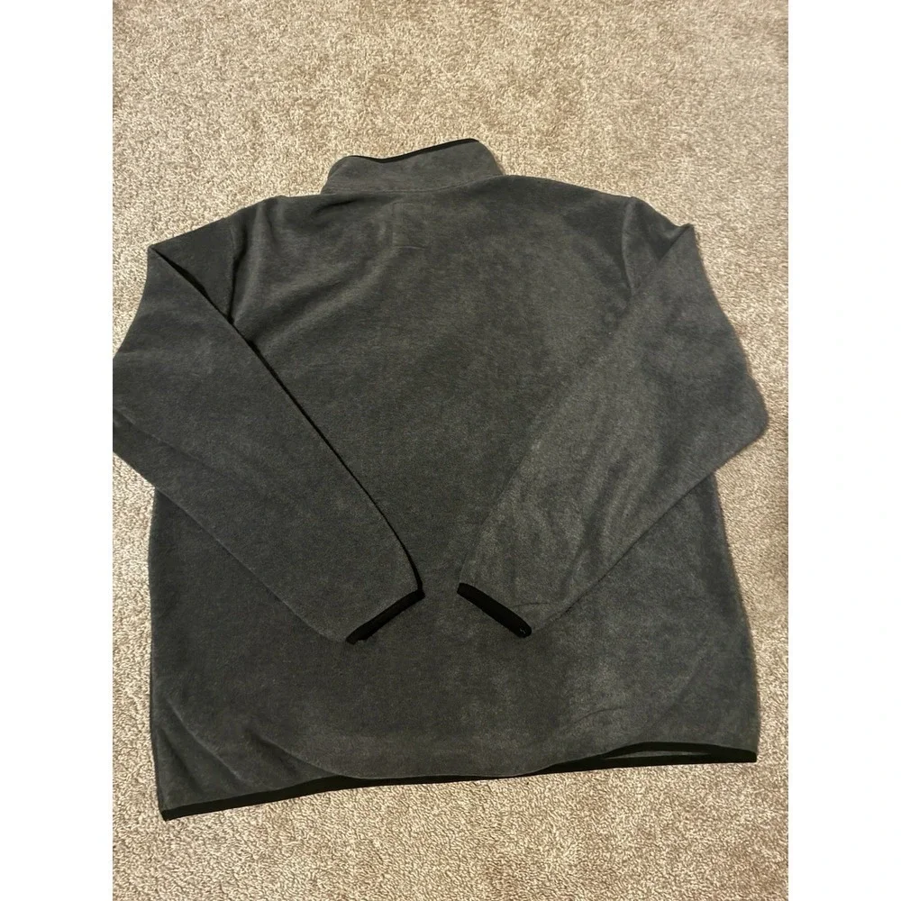 Athletech Mens‎ XL Charcoal Gray Quarter Zip Fleece Pullover Mock Neck Jacket